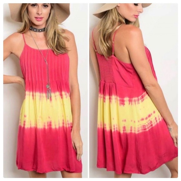 littlegypsie Dresses & Skirts - All Summer Tie Dye Pleated Tunic Dress